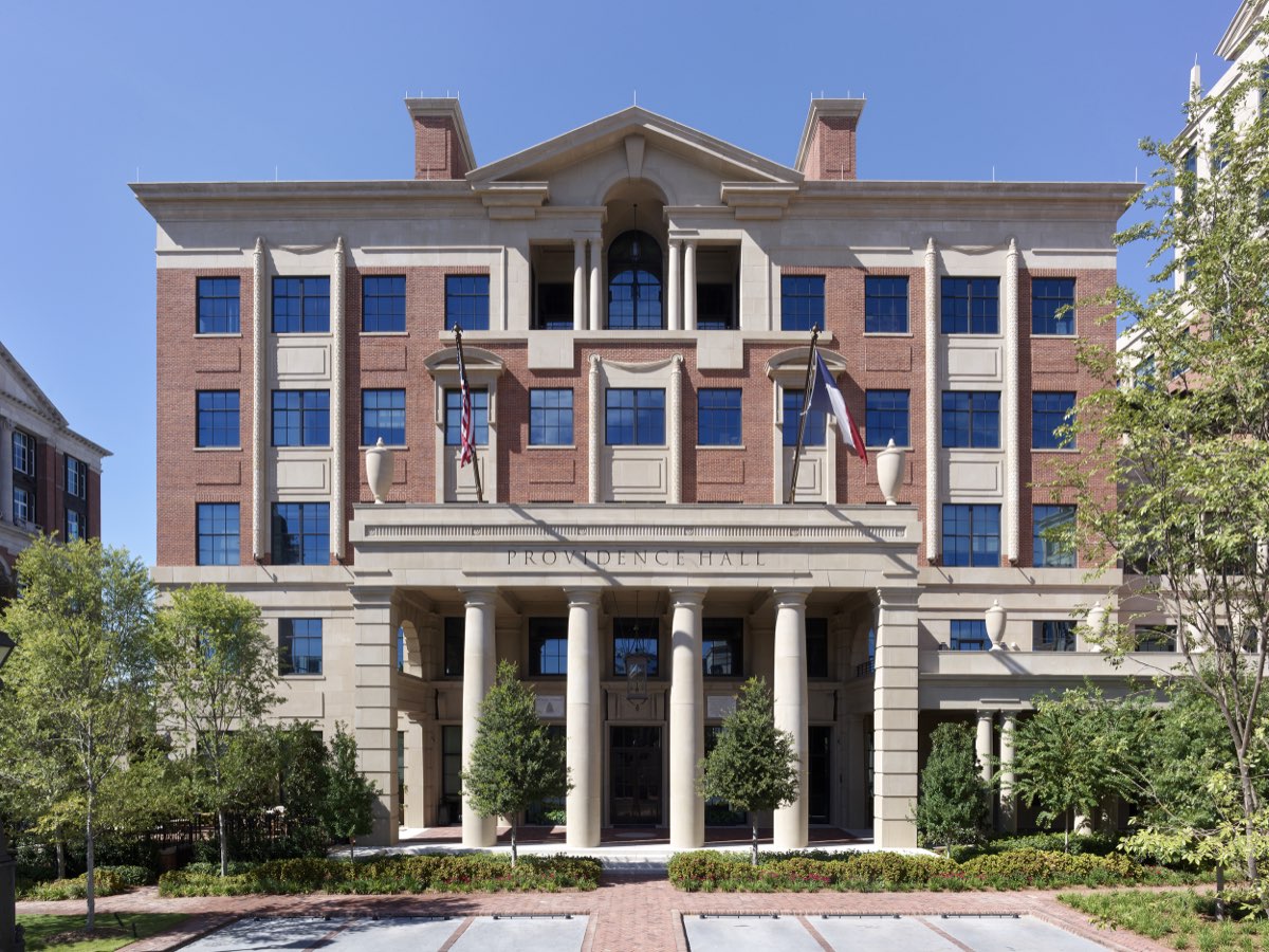 Providence Hall, the front entrance of the Old Parkland campus